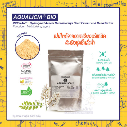 Aqualicia Bio สารสกัดเปปไทด์จากต้นอาเคเซีย เพิ่มความชุ่มชื้นและป้องกันการสูญเสียน้ำในชั้นผิว
