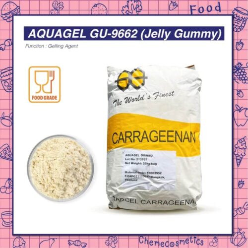 Aquagel GU-9662 (Jelly Gummy) คาราจีแนนผสมพร้อมใช้ขึ้นเนื้อกัมมี่ ให้เนื้อนุ่มเด้ง หนึบหนับ เคี้ยวเพลิน รับประทานง่าย