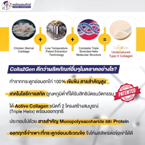 COLLA2GEN (Undenatured Collagen Type II) คอลลาเจน ชนิดที่ 2 เน้น บำรุงข้อต่อ ชะลอ และฟื้นฟู กระดูกอ่อน เอ็น ข้อบรรเทาและลดอาการอักเสบข้อเข่าเสื่อม สร้างและซ่อมแซมกระดูกช่วยให้มวลกระดูกเพิ่มขึ้น - Image 3