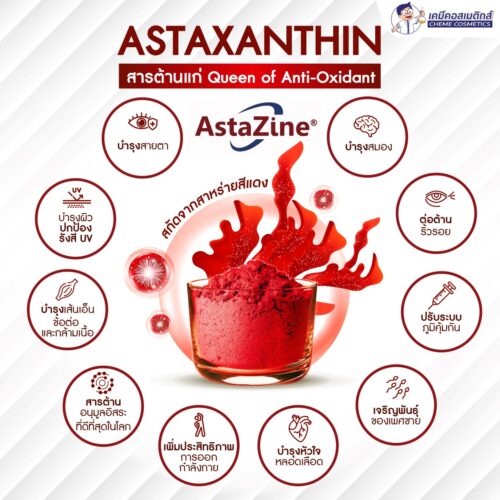 AstaZine Astaxanthin 2% Water Dispersible Powder แอสตาแซนธินผงชงดื่ม 2% จากสาหร่ายสีแดง ใช้ทำเครื่องดื่มเพื่อสุขภาพ เสริมสารอาหาร ต้านอนุมูลอิสระในร่างกาย - Image 3