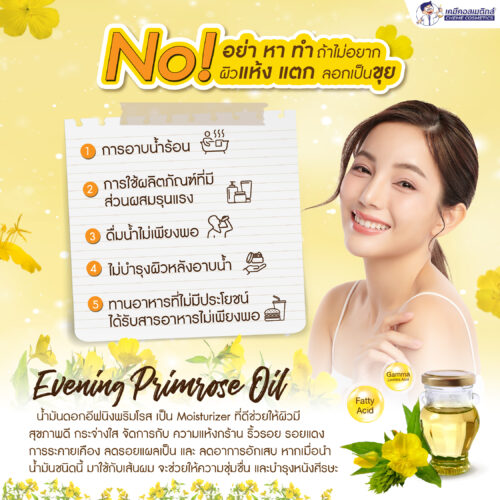 Alternative view of Evening Primrose Oil Refined น้ำมันดอกอีฟนิงพริมโรสรีไฟน์ บำรุงผิว ลดการอักเสบ ใช้ได้ทั้งผิวและผม