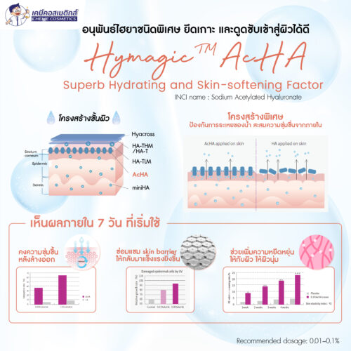 Alternative view of Hymagic AcHA (Sodium Acetyled Hyaluronate) – อนุพันธ์ไฮยาชนิดพิเศษ ยึดเกาะและดูดซับเข้าสู่ผิวได้ดี ซ่อมแซมป้องกันผิว คืนผิวอ่อนเยาว์