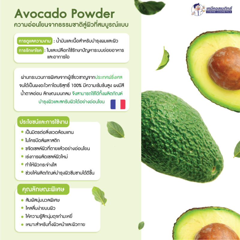 AVOCADO POWDER ผงอะโวคาโด ขจัดเซลล์ผิวแบบอ่อนโยน - Image 2