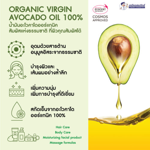 Alternative view of Organic Virgin Avocado Oil 100% จากเปรู เพิ่มความชุ่มชื้น ความเงางามให้กับผิวและเส้นผม