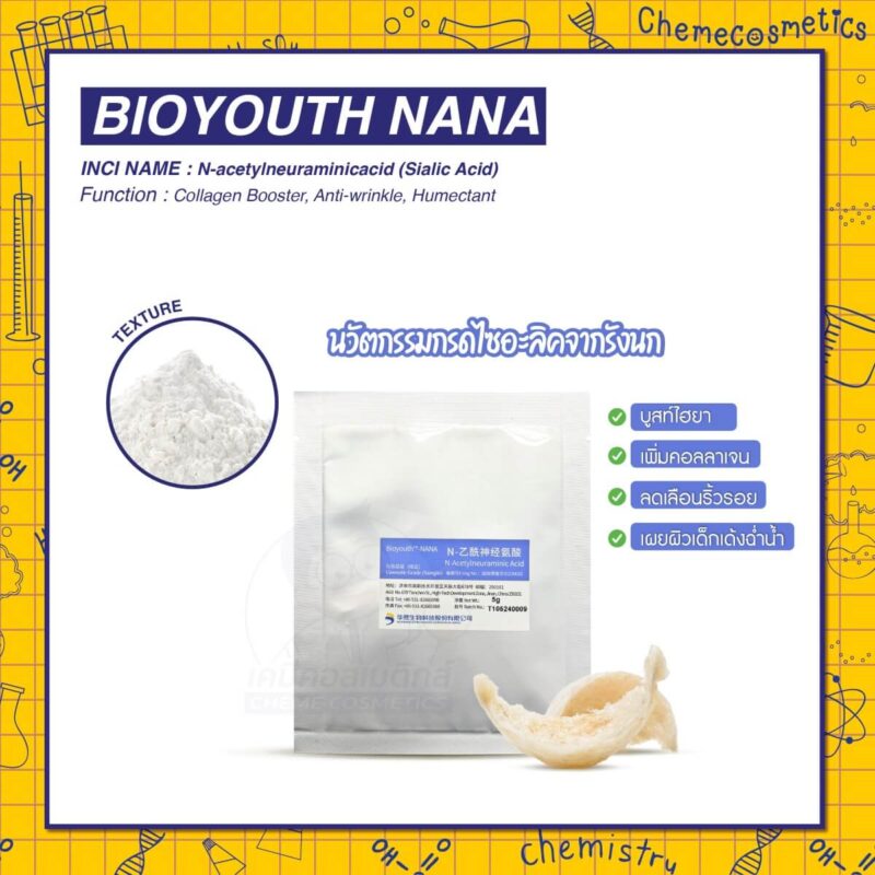 Bioyouth NANA (Sialic Acid) นวัตกรรมกรดไซอะลิคจากรังนก บูสท์ไฮยา เพิ่มคอลลาเจน ลดเลือนริ้วรอย เหนือกว่าเรตินอล เผยผิวเด็กเด้งฉ่ำน้ำ