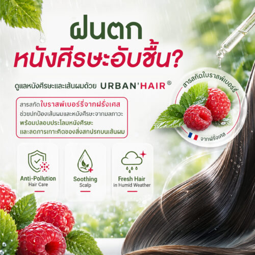 Alternative view of URBAN'HAIR - Premium Anti-Pollution Shield For Hair & Scalp สารสกัดใบราสเบอร์รี่ ปกป้องผมและหนังศีรษะจากมลพิษเมือง คืนความเงางาม ลดระคายเคืองหนังศีรษะ มาตรฐาน COSMOS