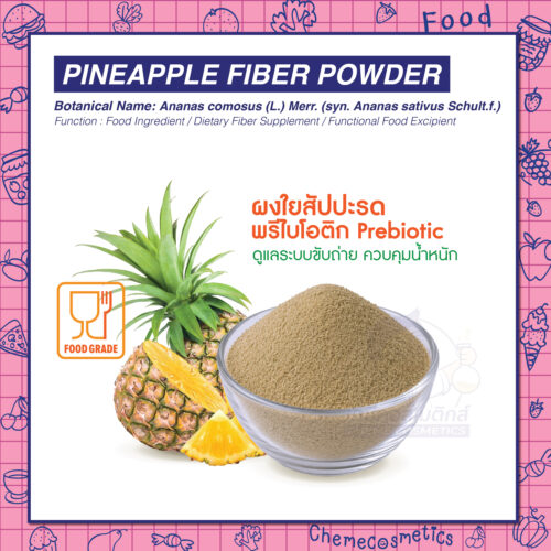Pineapple Fiber Powder ผงใยสัปปะรด พรีไบโอติก Prebiotic (Dietary Fiber ≥65%) ดูแลระบบขับถ่าย ควบคุมน้ำหนัก